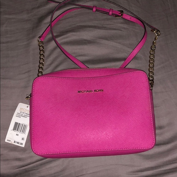 Michael Kors Handbags - Michael Kors Jet Set Travel Rasberry Crossbody
